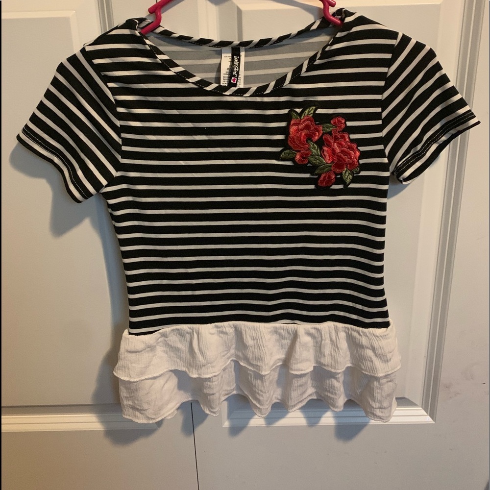 Stripes and rose shirt